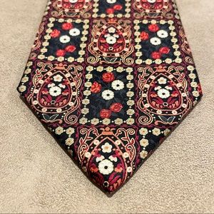 SOLD Brioni Tie NWOT Floral Pattern Hand Made in Italy 100% All Silk